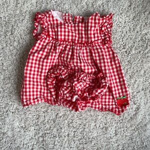 NWOT Sonia Rykiel Red Gingham top & bloomer